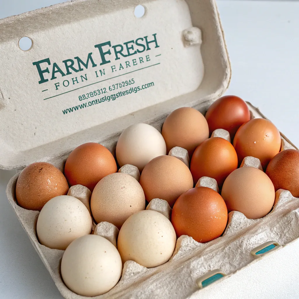 Farm fresh eggs in a carton