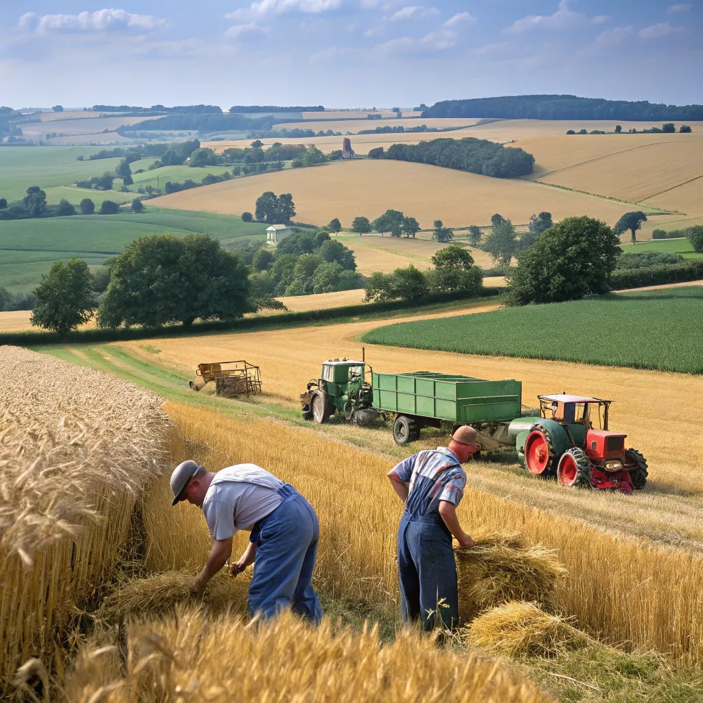 Farmers at harvest